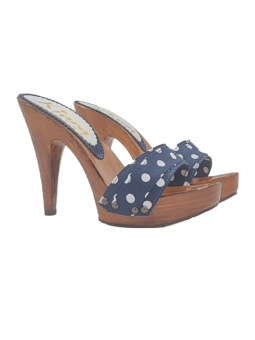 ZUECO MUJER LUNARES AZUL...