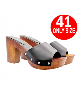 CLOGS WITH BLACK LEATHER...
