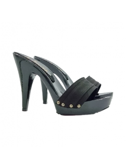 Schwarze Holzschuhe 11 cm