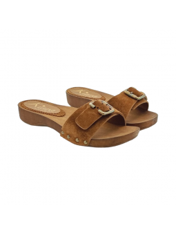 ZUECO BAJO EN ANTE MARRÓN Y...