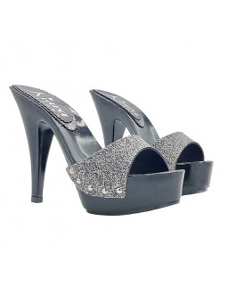 BLACK CLOGS WITH SHINY BAND...