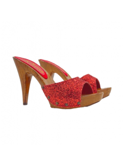 Zoccoli con glitter e tacco...