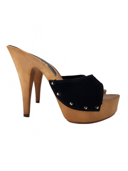 SABOT SUEDE NOIR TALON 13 -...