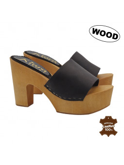 HOLZCLOGS MIT 10 CM HOHEM,...