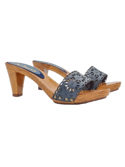DAMEN-CLOGS AUS BLAUEM...